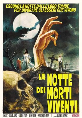 La notte dei morti viventi! Un classico horror con un'atmosfera cupa e uno straordinario uso del bianco e nero.